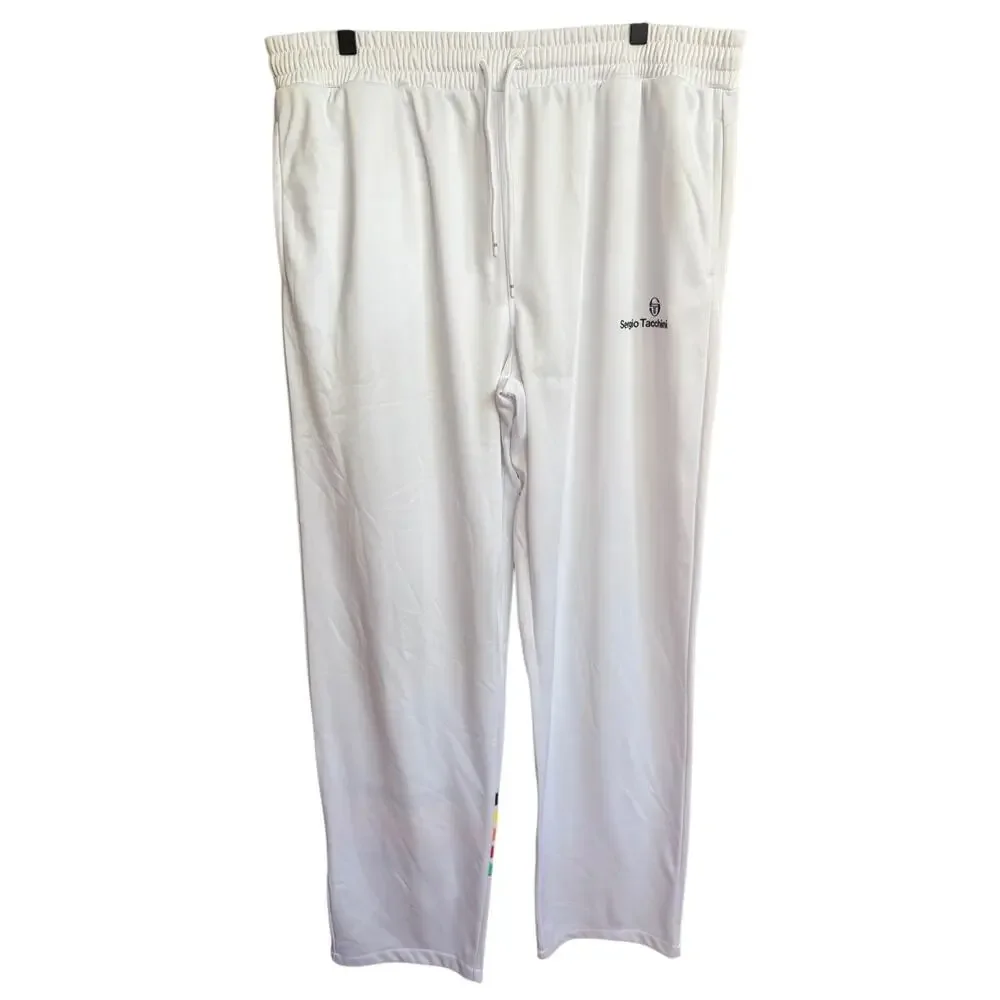 Sergio Tacchini Men’s Sweatpants White with Rainbow Print Size XL Tracksuit Pant